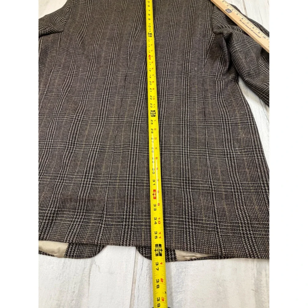 Paul Fredrick Glen Plaid Sport Coat Blazer Brown 48 X-Long Made in USA